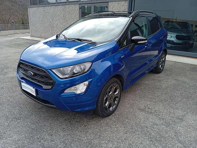Usata Ford Ecosport ST-Line 125 CV (91 kW) 2018 Blu con tetto nero SUV