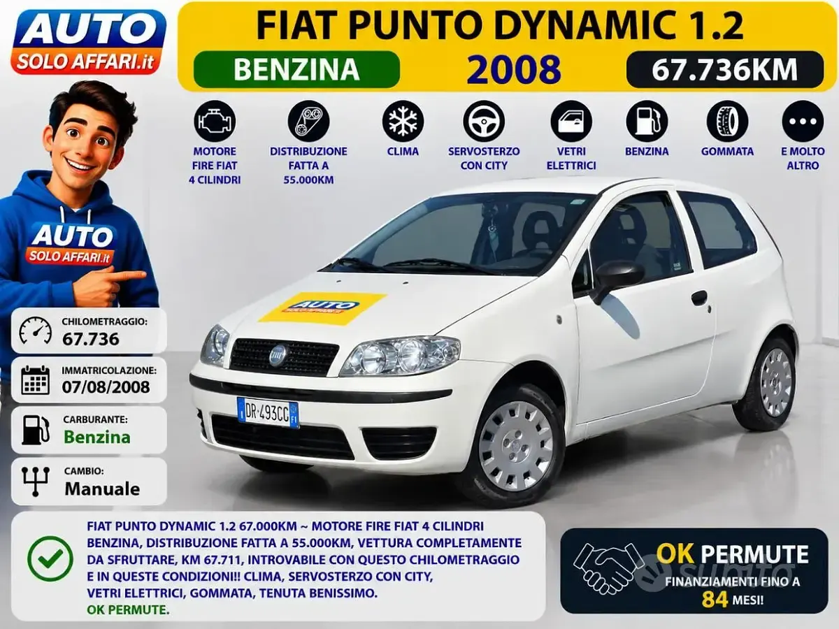 Usata Fiat Punto Dynamic 60 CV (44 kW) 2008 Utilitaria
