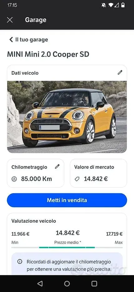 Usata Mini Cooper S 170 CV (125 kW) 2017 Grigio Utilitaria