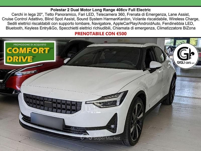 Usata Polestar 2 Long Range Dual motor 303 kW (413 CV) 2022 Bianco Utilitaria