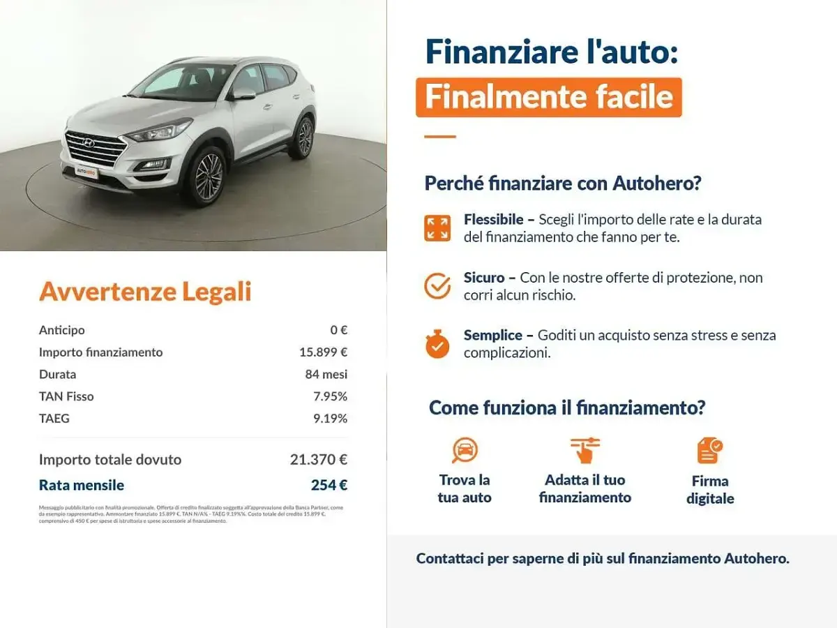 Usata Hyundai Tucson XPrime 116 CV (85 kW) 2020 Argento SUV