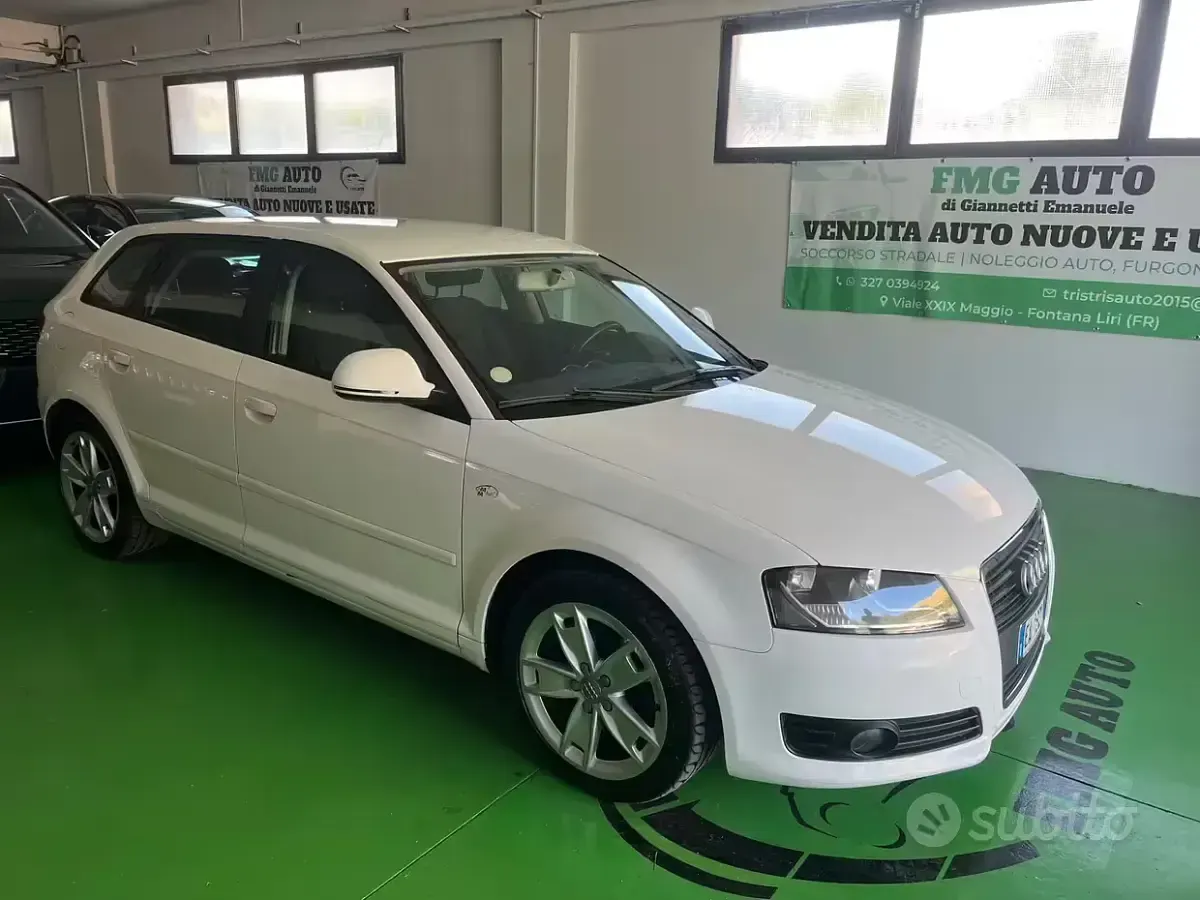 Usata Audi A3 Attraction 90 CV (66 kW) 2010 Bianco Utilitaria