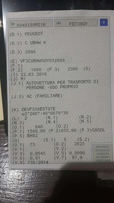 Usata Peugeot 2008 Access 75 CV (55 kW) 2016 Bianco SUV