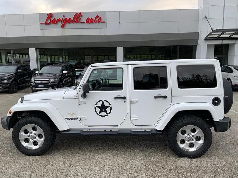 Bianco Usata 2014 Jeep Wrangler Unlimited Sahara SUV | 25.500 € (Ottimo prezzo) - Immagine 1/4