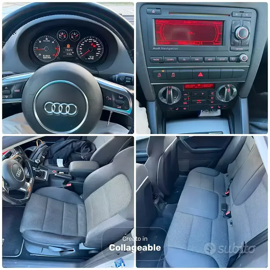 Usata Audi A3 105 CV (77 kW) 2011 Grigio Utilitaria