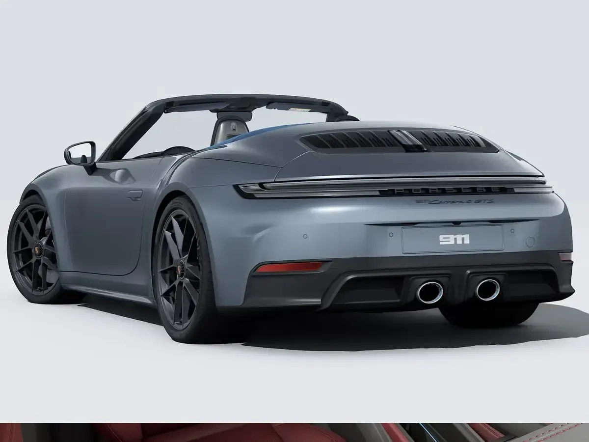 Nuova Porsche 911 Carrera 4 GTS 2026 Grigio vanadio metallizzato/capote blu Cabrio