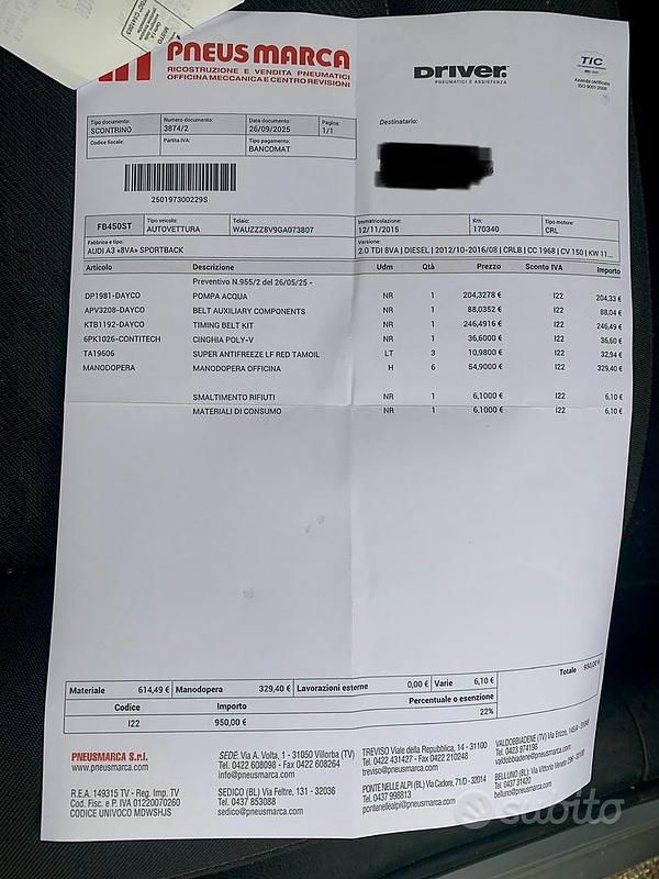 Usata Audi A3 150 CV (110 kW) 2015 Grigio Utilitaria