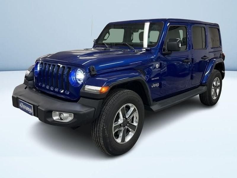 Blu metallizzato Usata 2018 Jeep Wrangler Unlimited Sahara SUV | 42.900 € (Buon prezzo) - Immagine 1/3