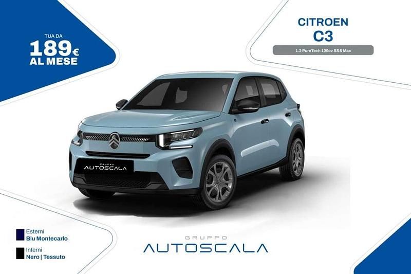 Blu montecarlo Nuova 2025 Citroën C3 PureTech Tre volumi | 18.990 € (Cara) - Immagine 1/1