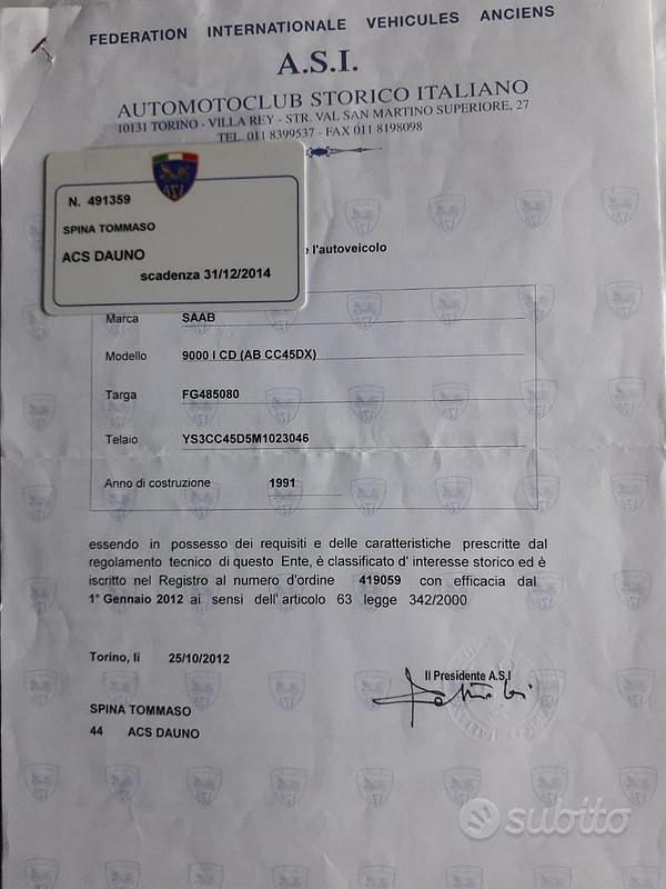 Marrone Usata 1991 Saab 9000 Tre volumi | 5900 € - Immagine 1/4
