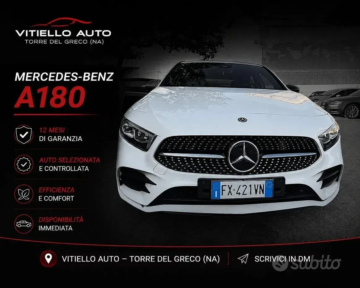 Usata Mercedes A180 Premium 116 CV (85 kW) 2019 Bianco Berlina