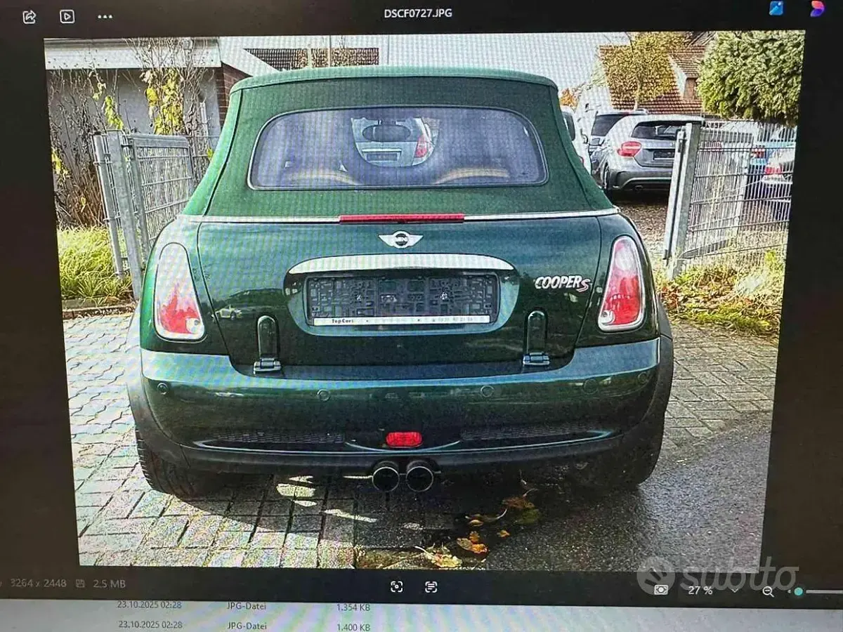 Usata Mini Cooper S Cabriolet 170 CV (125 kW) 2005 Verde Cabrio