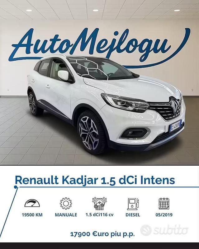 Usata Renault Kadjar 115 CV (84 kW) 2019 Bianco SUV