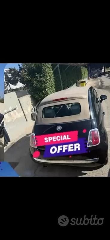 Usata Fiat 500 75 CV (55 kW) 2010 Nero Cabrio