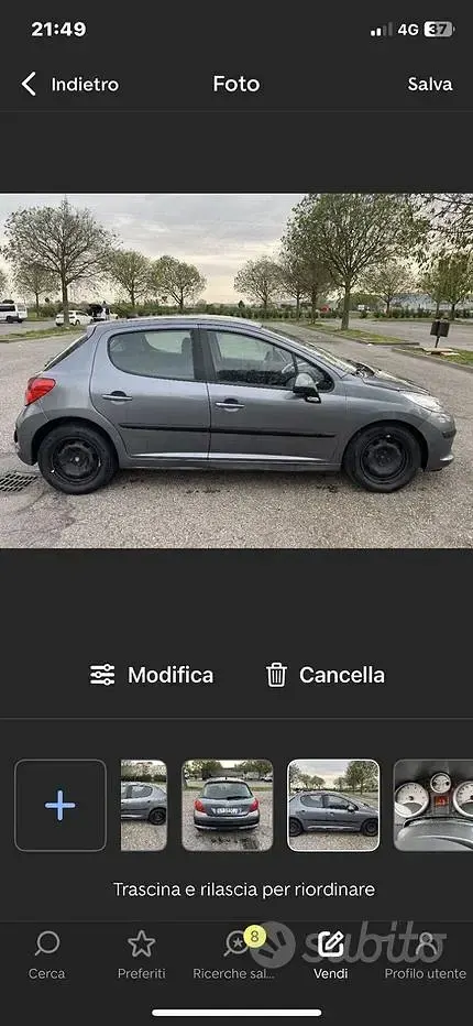 Usata Peugeot 207 73 CV (53 kW) 2009 Grigio Berlina