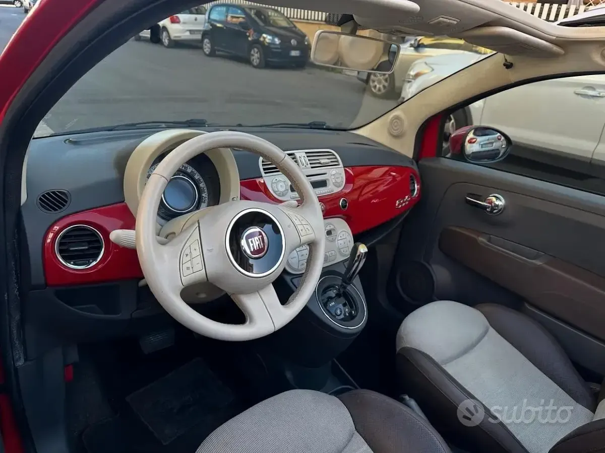 Usata Fiat 500C 69 CV (50 kW) 2011 Rosso Cabrio