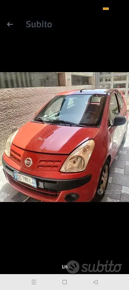 Usata Nissan Pixo 68 CV (50 kW) 2010 Rosso Utilitaria