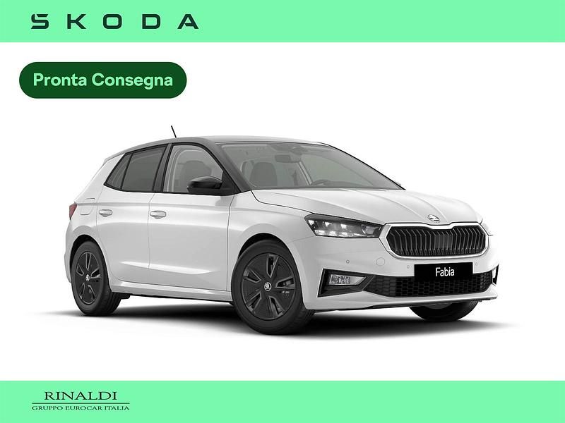 Nuova Skoda Fabia 95 CV (69 kW) 2026 Bianco luna metallizzato grigio graphite Utilitaria