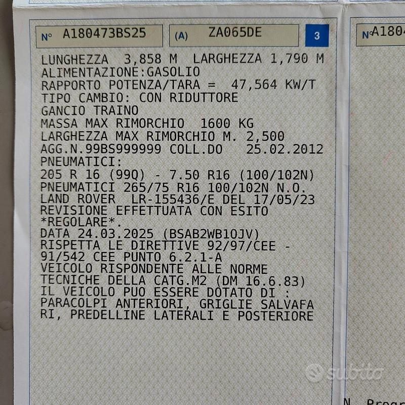 Usata Land Rover Defender 1995 Bianco SUV