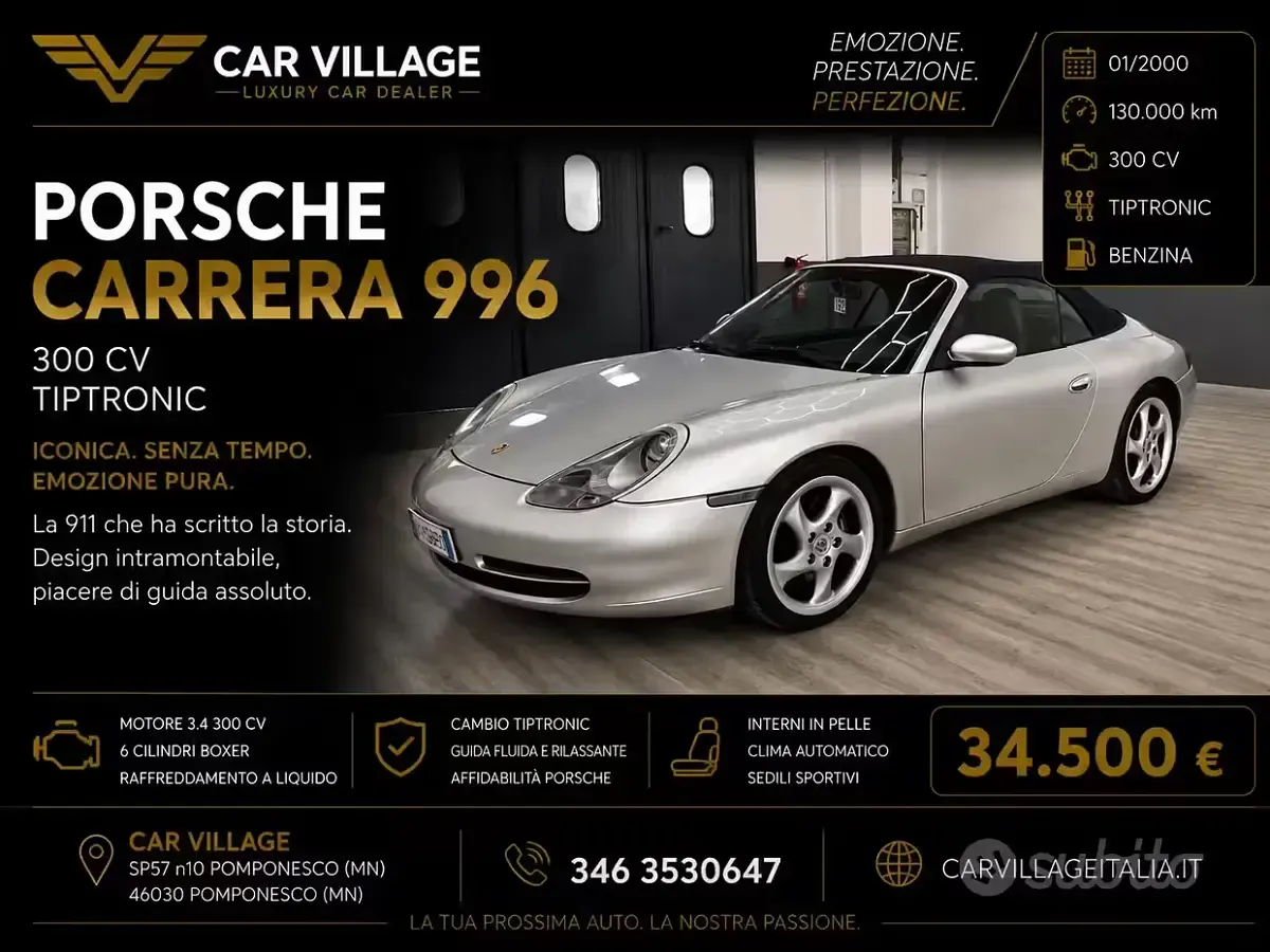 Usata Porsche 911 Carrera Cabriolet 300 CV (220 kW) 2000 Cabrio