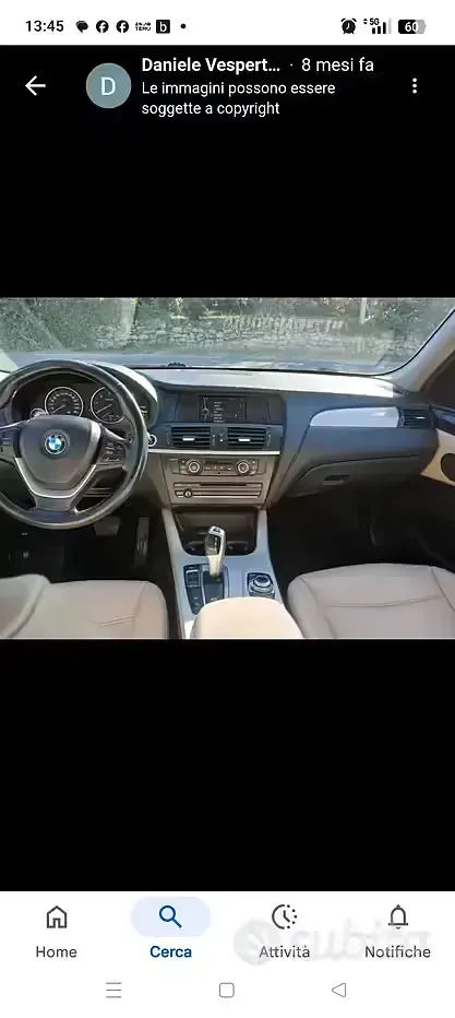 Usata BMW X3 Efficient Dynamics 184 CV (135 kW) 2013 Bianco SUV
