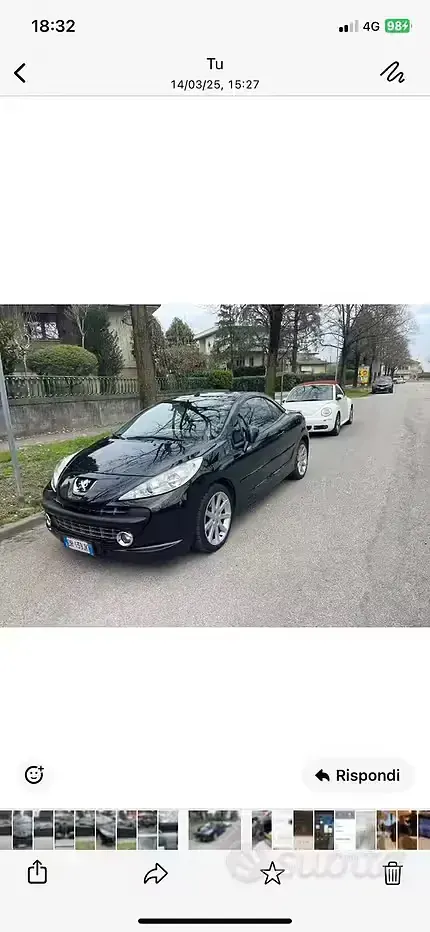 Usata Peugeot 207 93 CV (68 kW) 2007 Nero Cabrio
