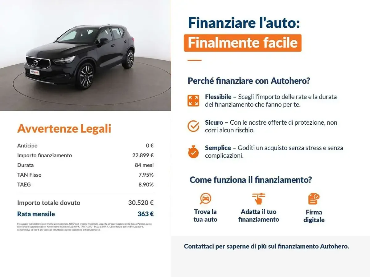 Usata Volvo XC40 Momentum 129 CV (94 kW) 2020 Nero SUV