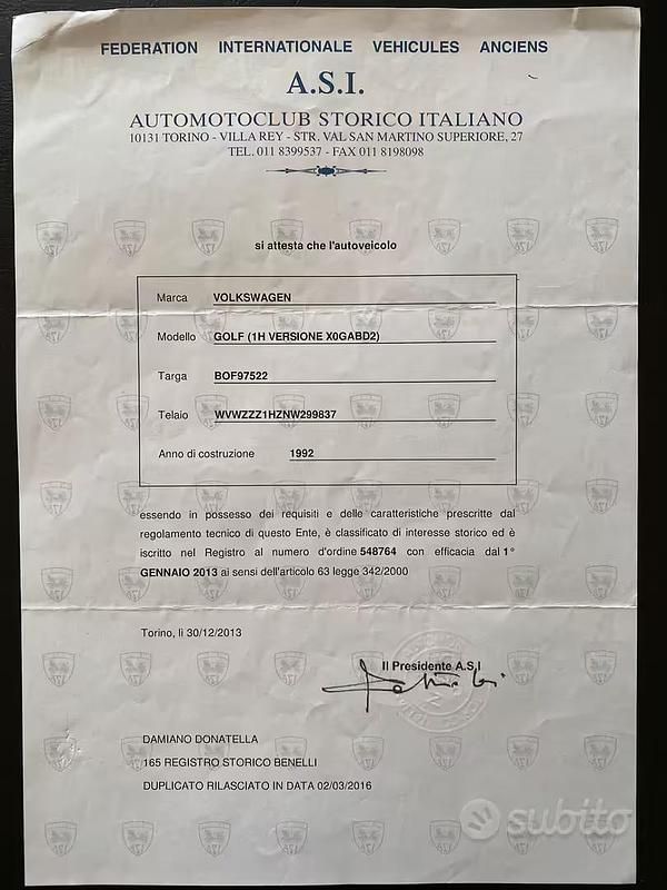 Usata VW Golf III 54 CV (39 kW) 1992 Grigio Utilitaria