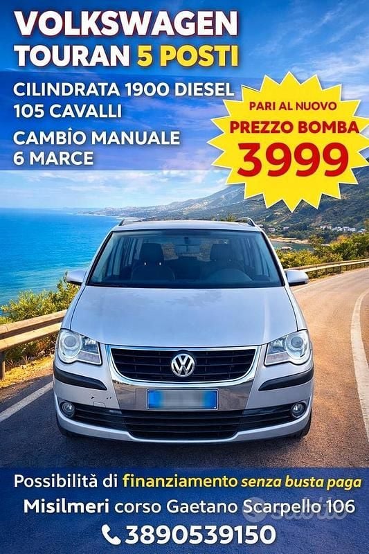 Usata VW Touran Conceptline 105 CV (77 kW) 2008 Grigio Monovolume