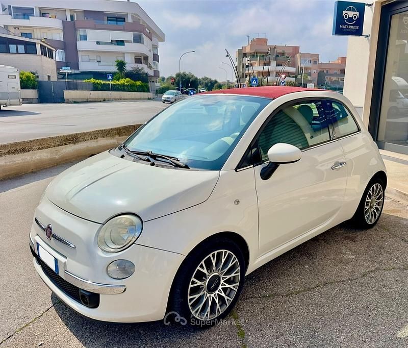 Usata Fiat 500 Lounge 75 CV (55 kW) 2009 Bianco Cabrio