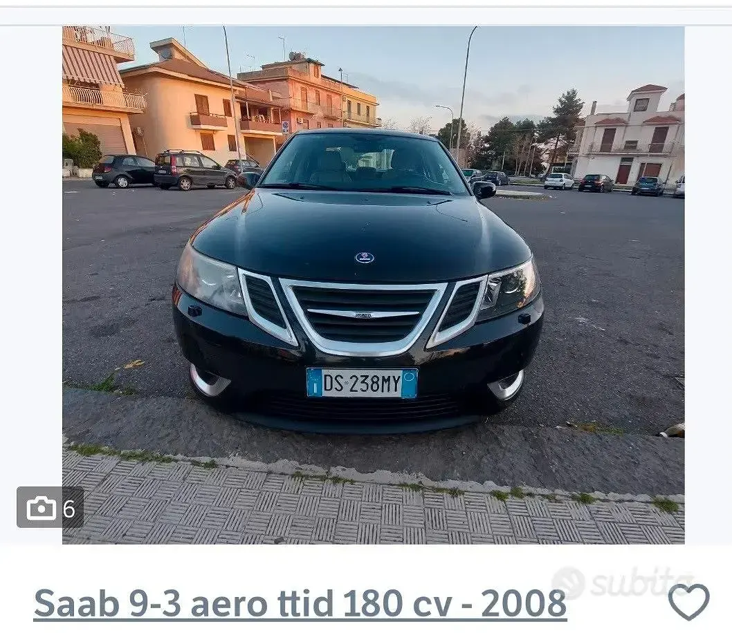 Usata Saab 9-3 Aero 180 CV (132 kW) 2008 Nero Berlina
