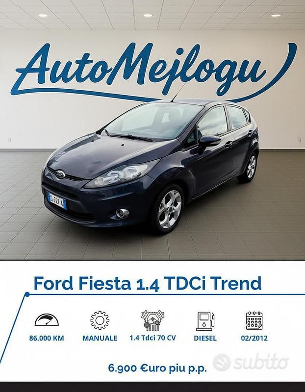 Usata Ford Fiesta 70 CV (51 kW) 2012 Grigio Utilitaria