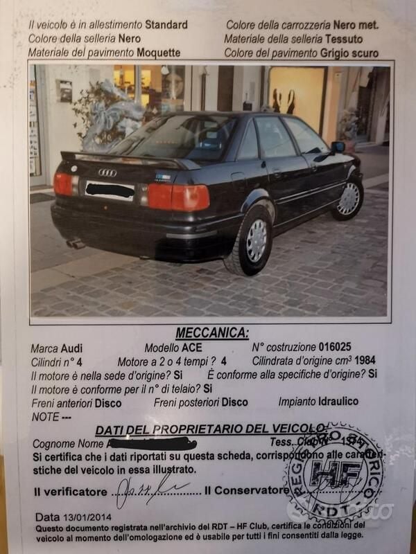 Usata Audi 80 Competition 140 CV (102 kW) 1994 Nero Berlina