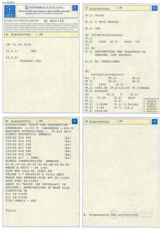 Usata Volvo V60 150 CV (110 kW) 2018 Grigio Station wagon