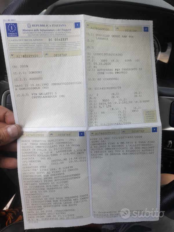 Usata Dodge Ram 2009 Nero Pick-up