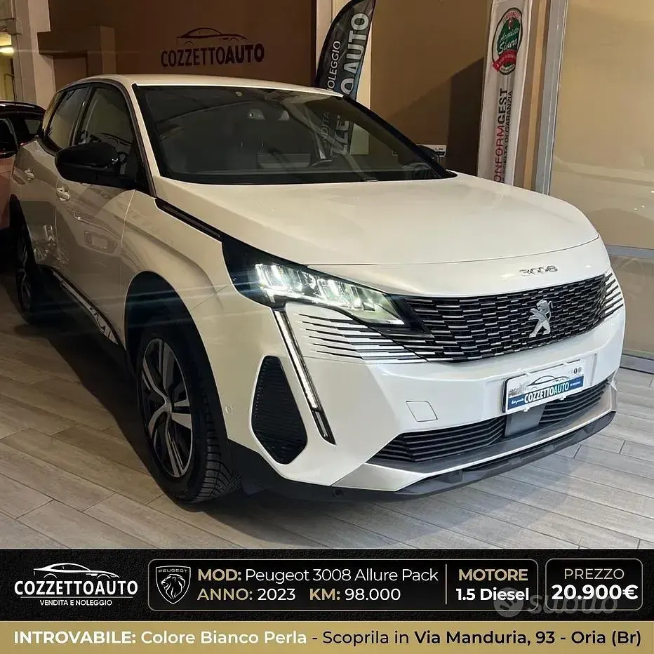 Usata Peugeot 3008 Allure 131 CV (96 kW) 2023 Bianco SUV