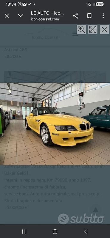 Usata BMW Z3 M 321 CV (236 kW) 1997 Cabrio