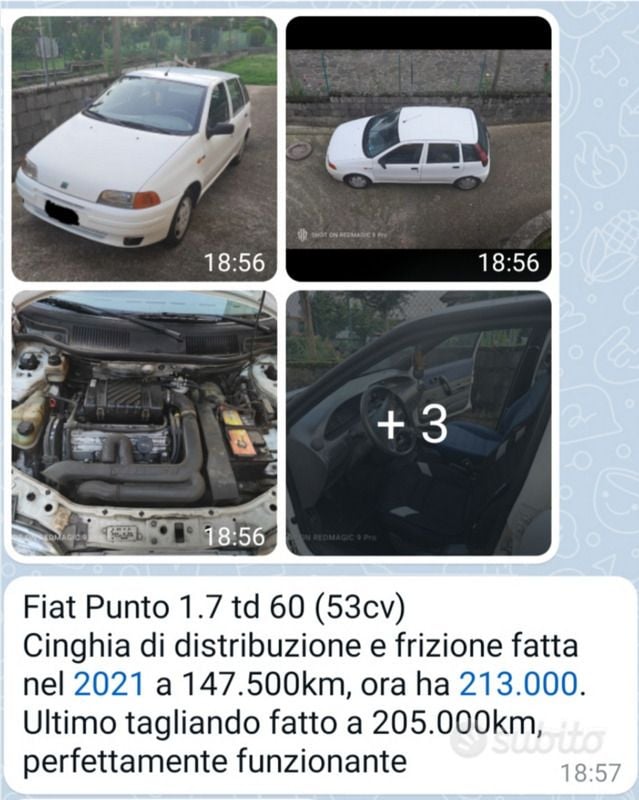 Bianco Usata 1998 Fiat Punto Due volumi | 900 € (Super prezzo) - Immagine 1/4