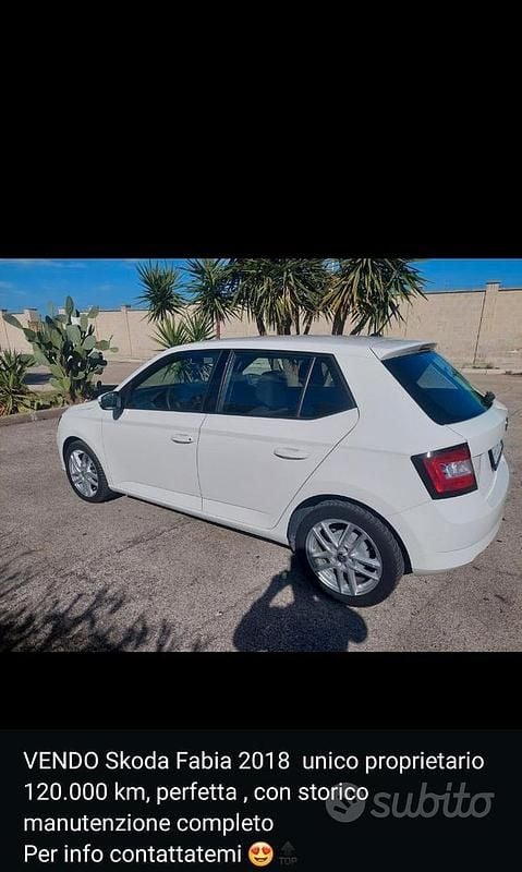 Usata Skoda Fabia 75 CV (55 kW) 2018 Bianco Berlina