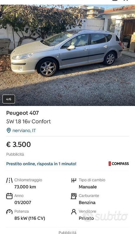 Usata Peugeot 407 2007 Grigio Station wagon
