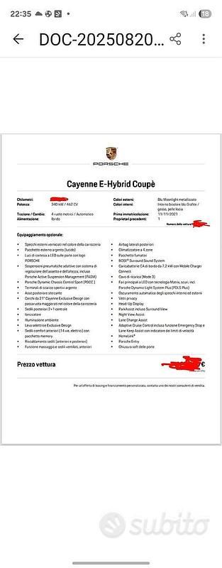 Usata Porsche Cayenne 340 CV (250 kW) 2021 SUV