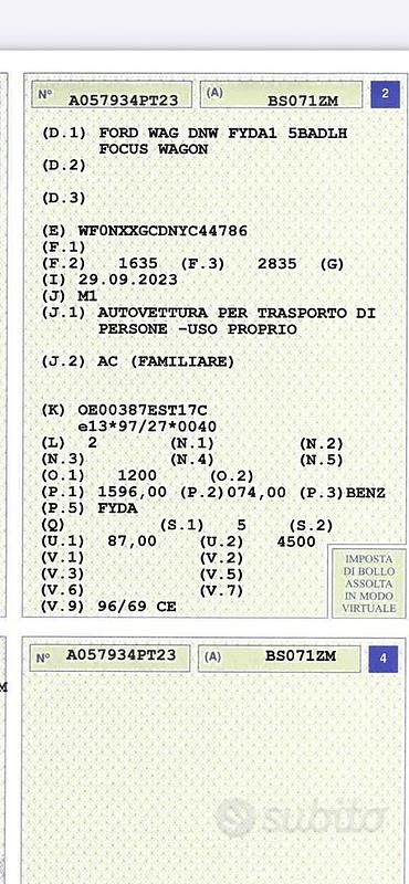 Usata 2001 Ford Focus Station wagon | 1250 € (Buon prezzo) - Immagine 1/4