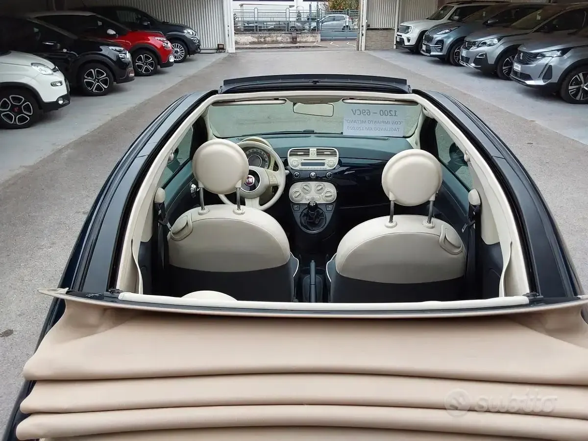Usata Fiat 500C Lounge 69 CV (50 kW) 2011 Blu Cabrio
