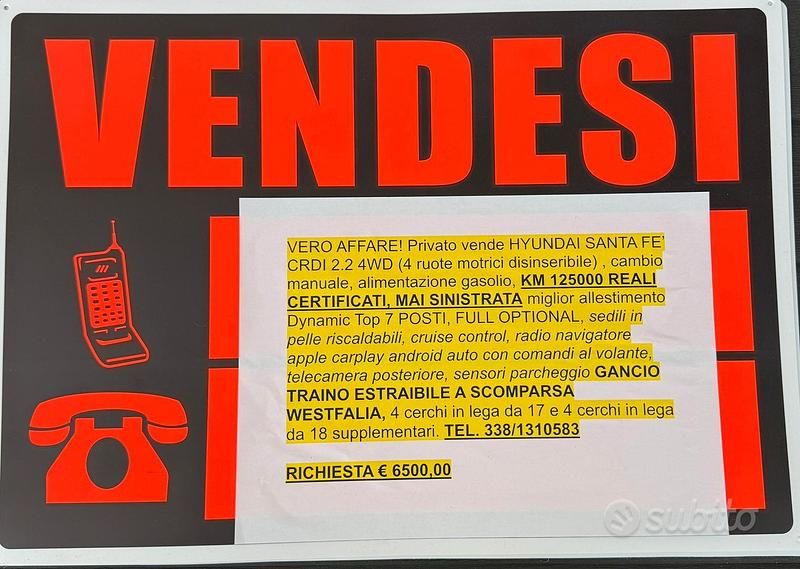 Usata Hyundai Santa Fe 2007 Grigio SUV