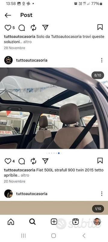 Usata Fiat 500L 85 CV (62 kW) 2015 Grigio Monovolume