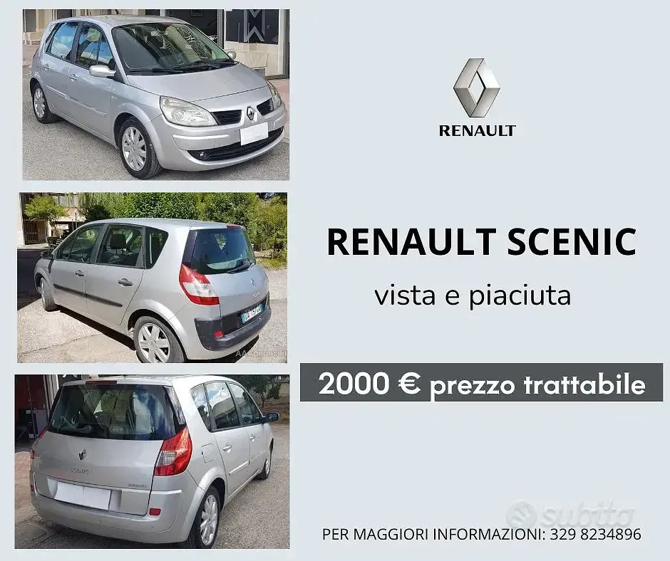Usata Renault Scénic II 115 CV (84 kW) 2007 Grigio Monovolume