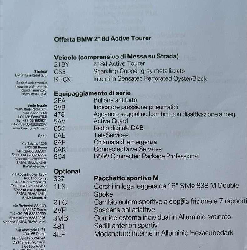 Usata BMW 218 Active Tourer Luxury Line 150 CV (110 kW) 2023 Monovolume