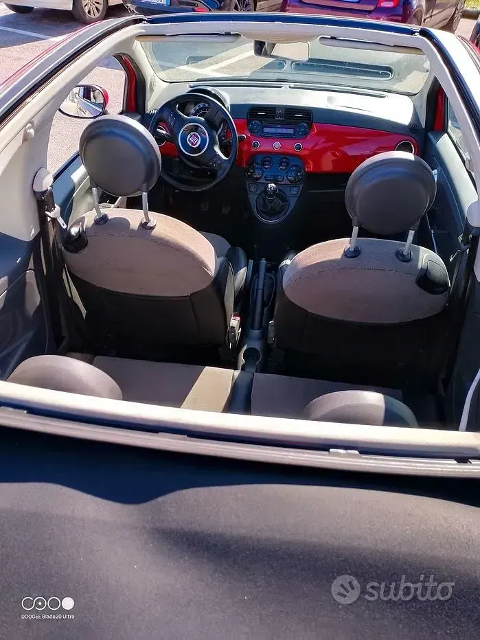 Usata Fiat 500C 69 CV (50 kW) 2011 Rosso Cabrio