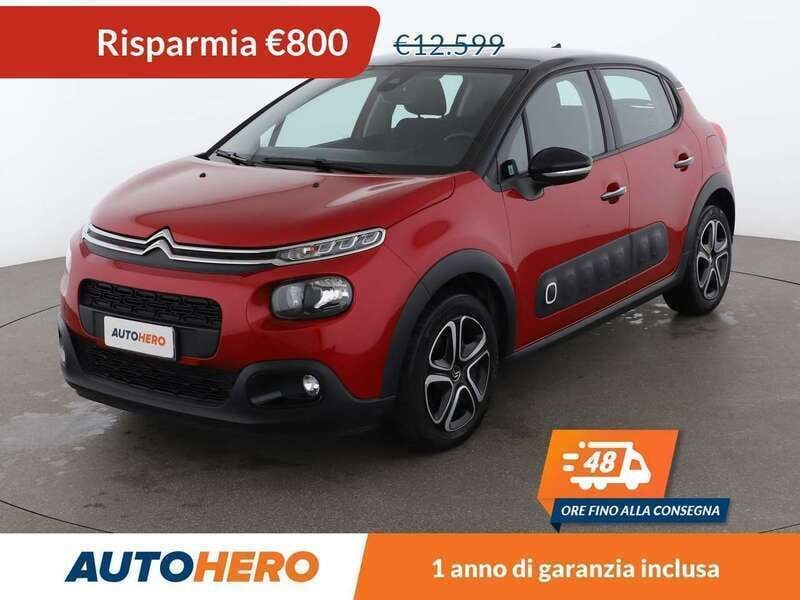 Rosso Usata 2019 Citroën C3 PureTech Due volumi | 11.799 € (Buon prezzo) - Immagine 1/3