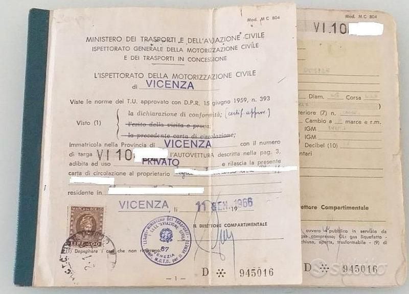 Usata Fiat 850 1960 Cabrio